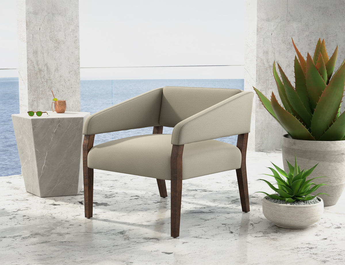 Murcia Armchair, Gray, Wooden Frame - IUP221-ACH-151