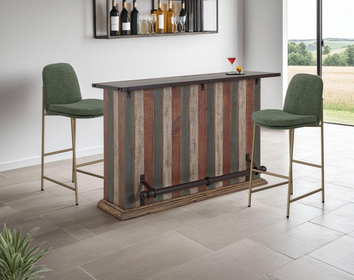 Antique Multicolor Bar, Multicolor, 1 Drawer, 2 Door