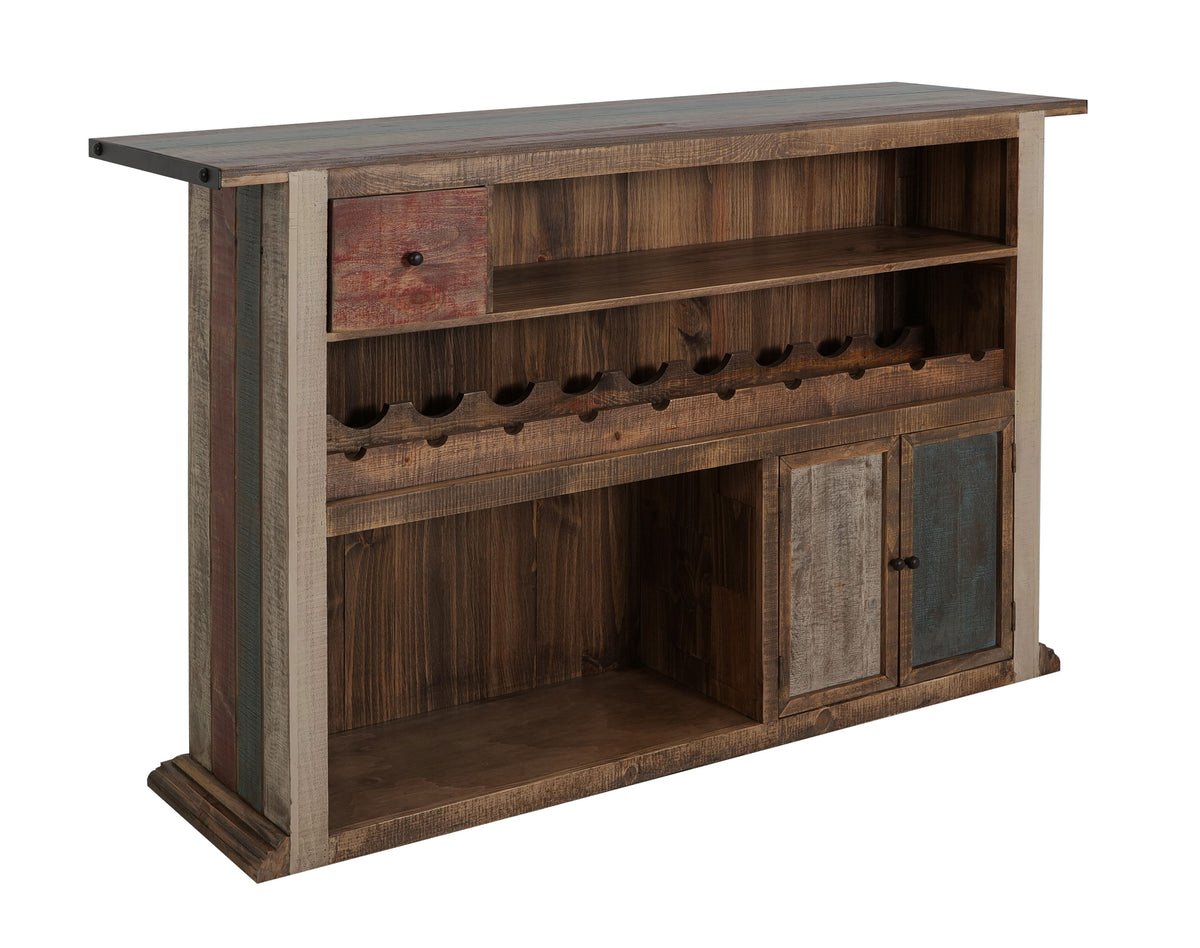 Antique Multicolor Bar, Multicolor, 1 Drawer, 2 Door