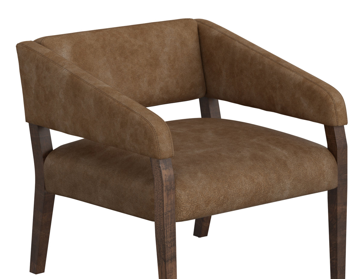 Murcia Armchair, Orange, Wooden Frame