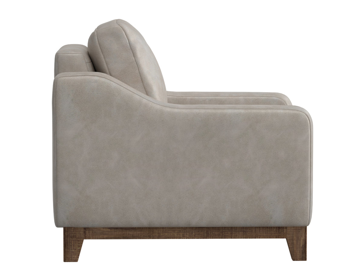 Olivo Armchair, Gray, Wooden Frame & Base