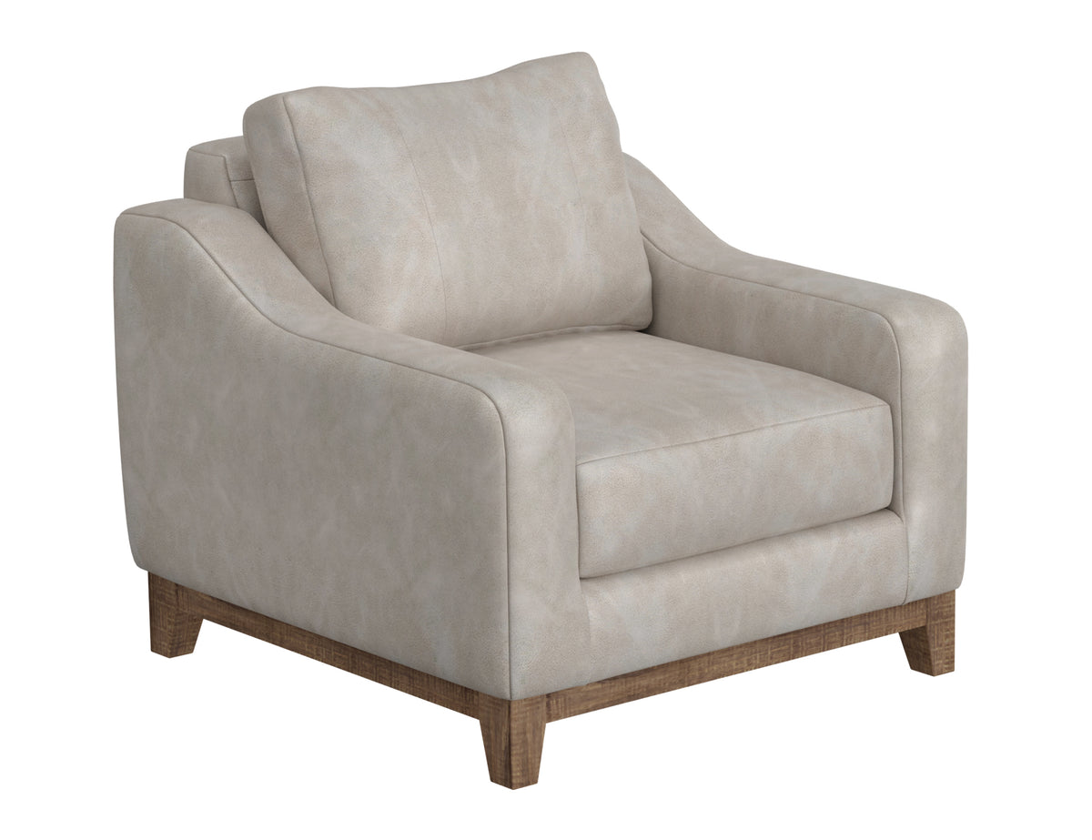 Olivo Armchair, Gray, Wooden Frame & Base