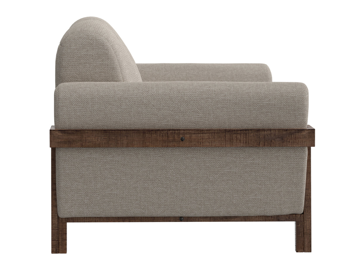 Loft Brown Sofa, Beige, Wooden Frame & Base