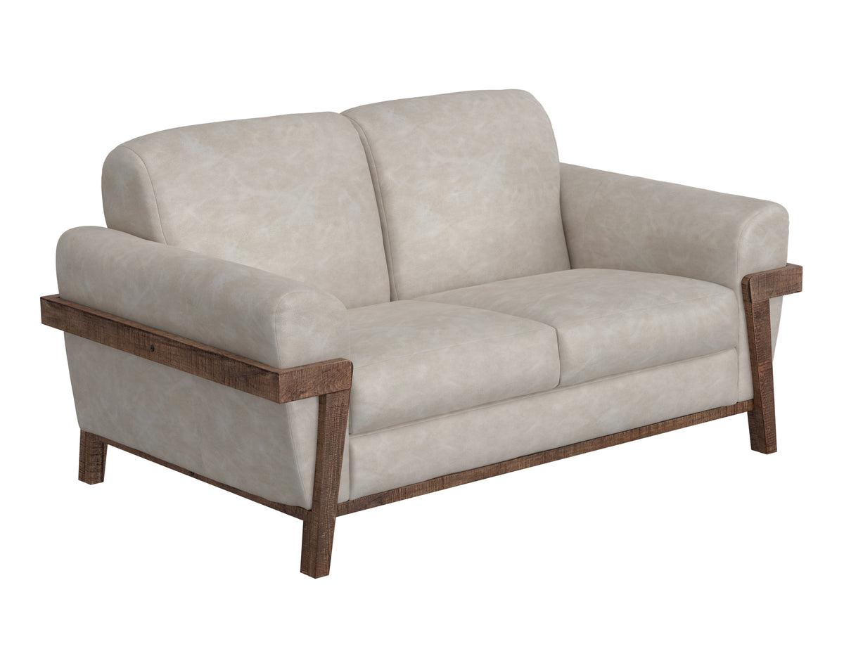 Loft Brown Loveseat, Gray, Wooden Frame & Base - IUP644-LOV-210