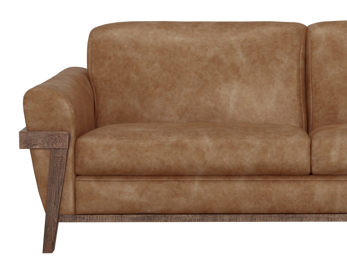 Loft Brown Armchair, Orange, Wooden Frame & Base
