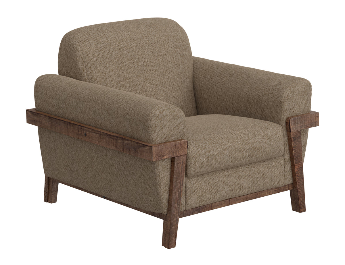 Loft Brown Armchair, Brown, Wooden Frame & Base - IUP644-ACH-152