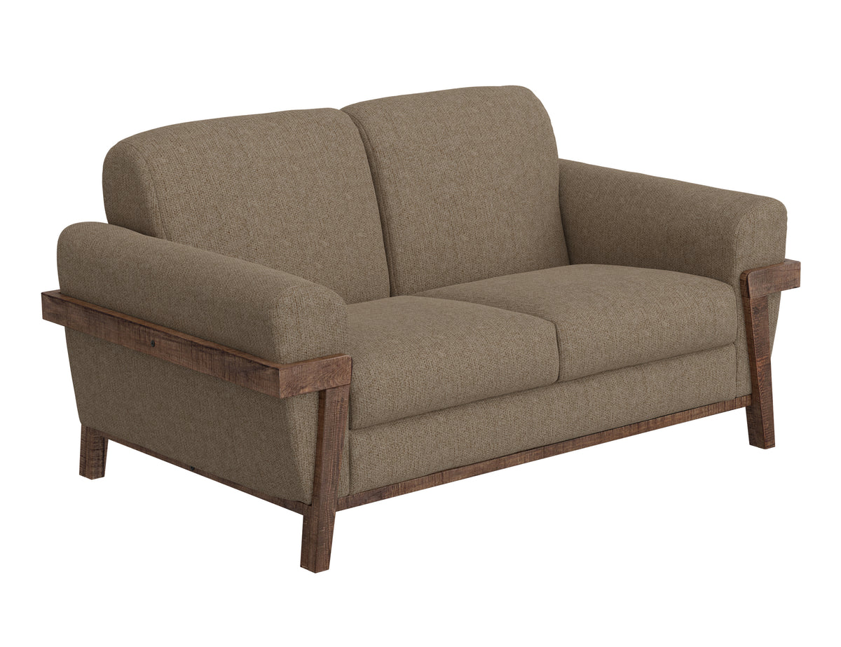 Loft Brown Loveseat, Brown, Wooden Frame & Base - IUP644-LOV-152