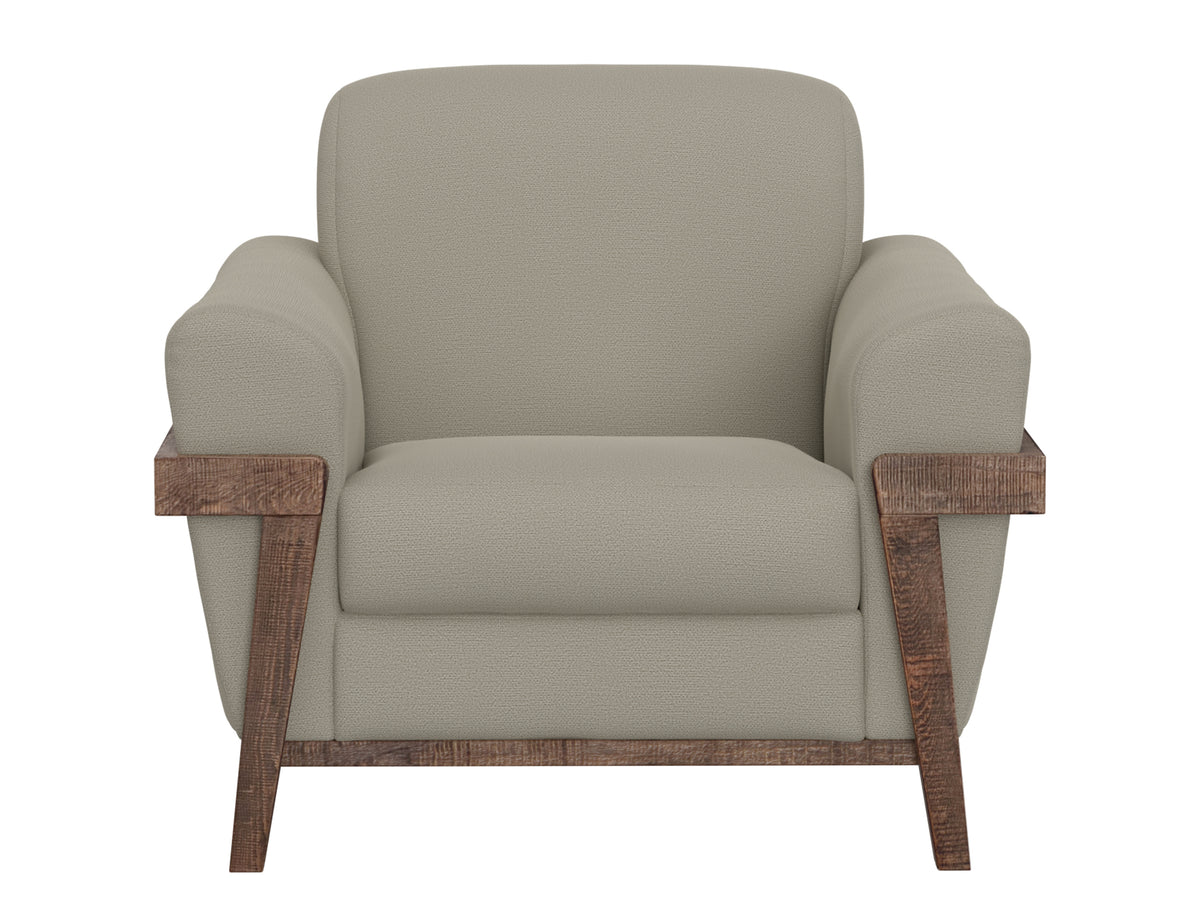 Loft Brown Armchair, Gray, Wooden Frame & Base - IUP644-ACH-151