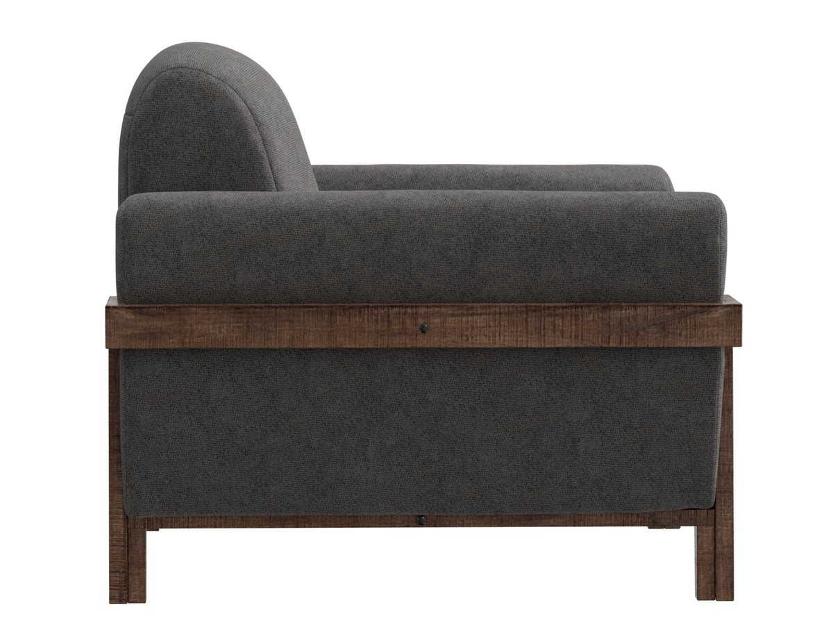 Loft Brown Armchair, Gray, Wooden Frame & Base - IUP644-ACH-121