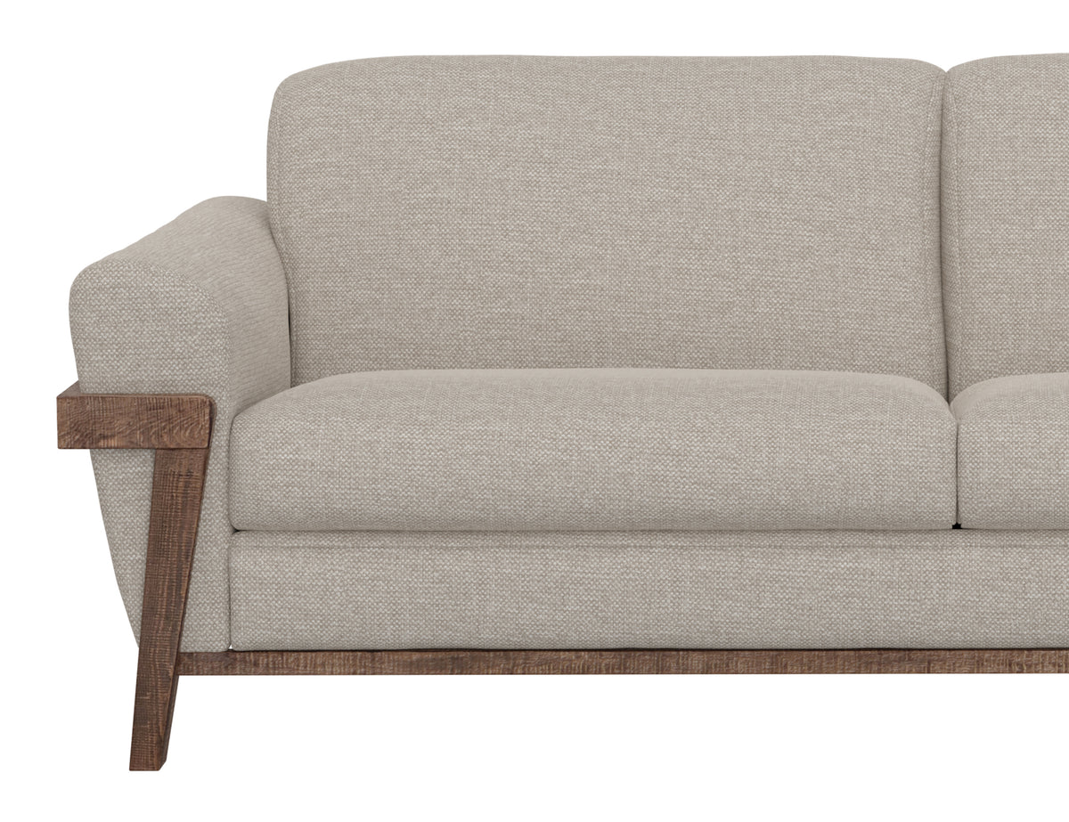 Loft Brown Armchair, Beige, Wooden Frame & Base