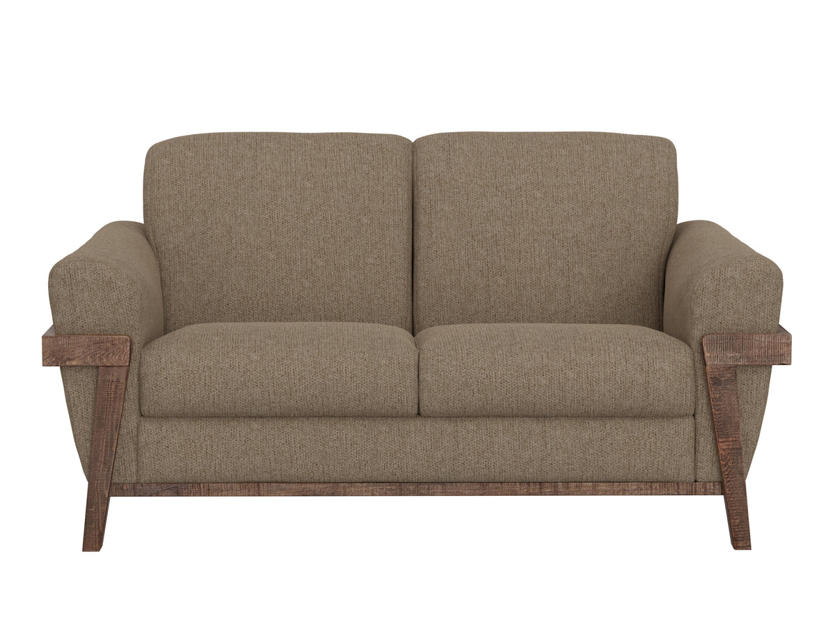 Loft Brown Loveseat, Brown, Wooden Frame & Base - IUP644-LOV-152
