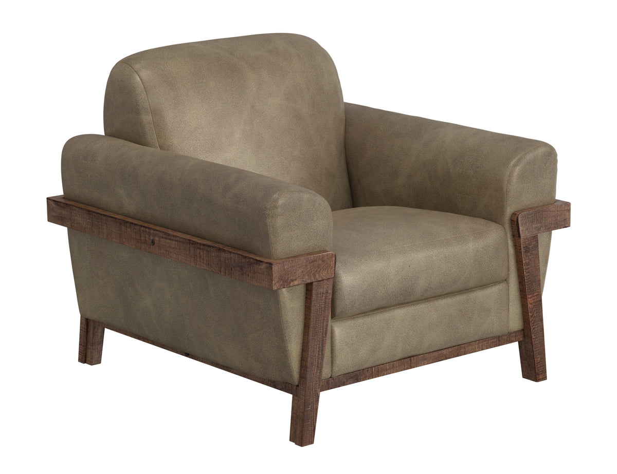 Loft Brown Armchair, Brown, Wooden Frame & Base - IUP644-ACH-201