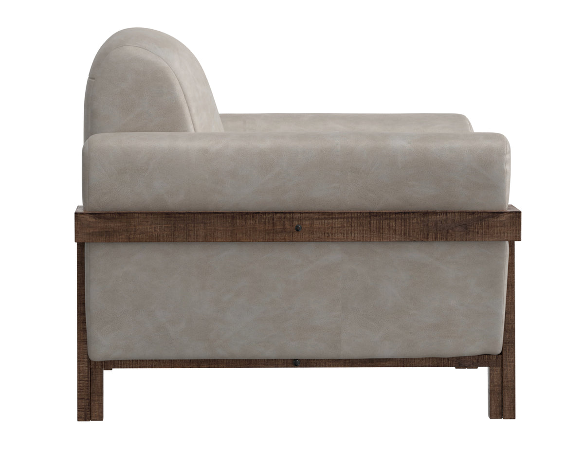 Loft Brown Armchair, Gray, Wooden Frame & Base - IUP644-ACH-210