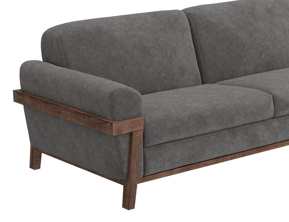Loft Brown Loveseat, Gray, Wooden Frame & Base - IUP644-LOV-121