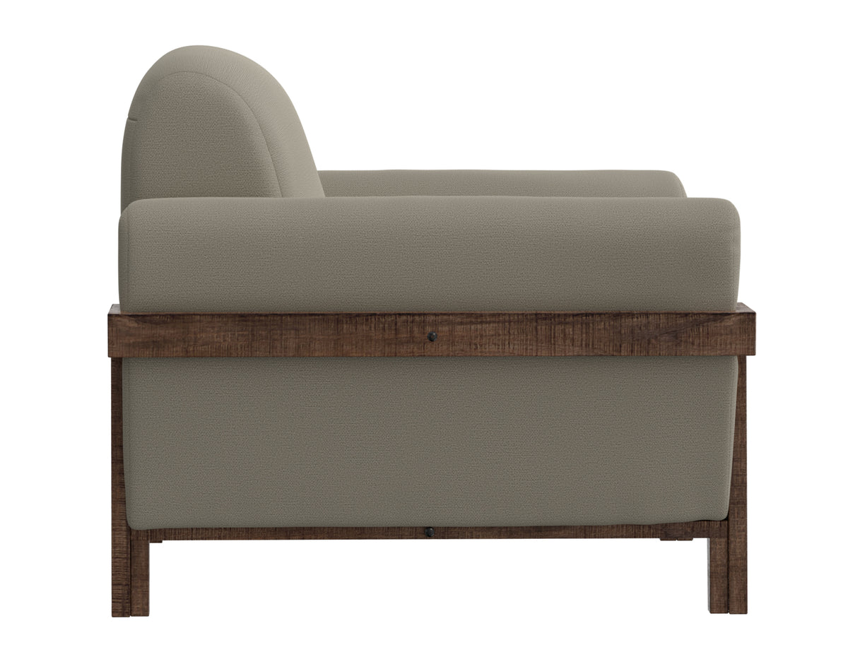 Loft Brown Armchair, Gray, Wooden Frame & Base - IUP644-ACH-151