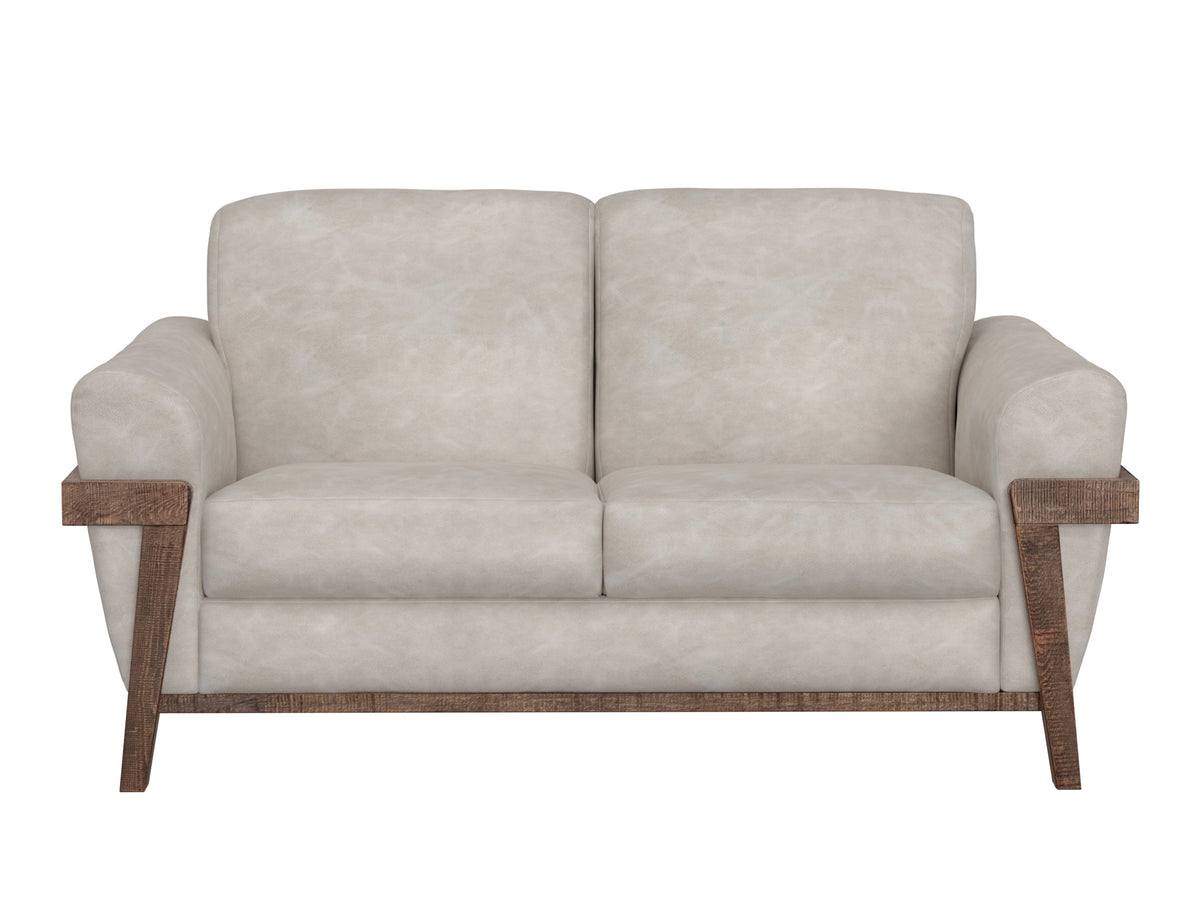 Loft Brown Loveseat, Gray, Wooden Frame & Base - IUP644-LOV-210