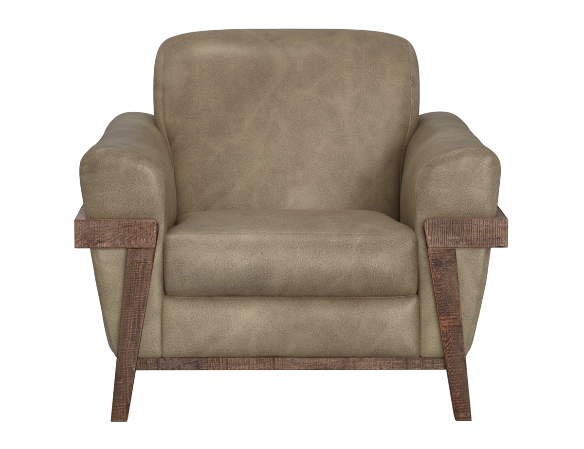 Loft Brown Armchair, Brown, Wooden Frame & Base - IUP644-ACH-201