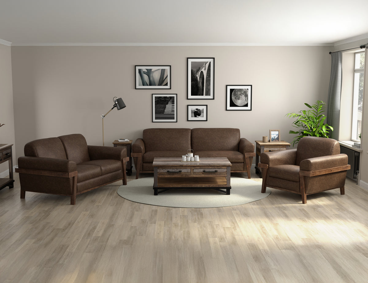 Loft Brown Sofa, Brown, Wooden Frame & Base - IUP644-SOF-212