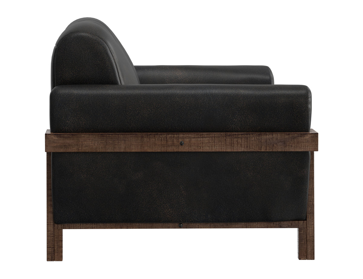 Loft Brown Sofa, Black, Wooden Frame & Base