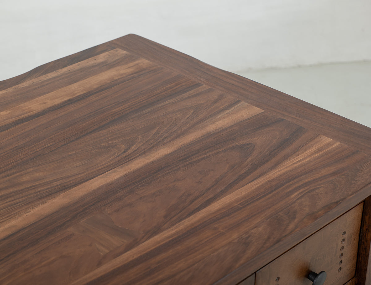 Parota Kitchen Island, Brown, 3 Drawer 4 Doors 2 Sliding Doors Wood Island