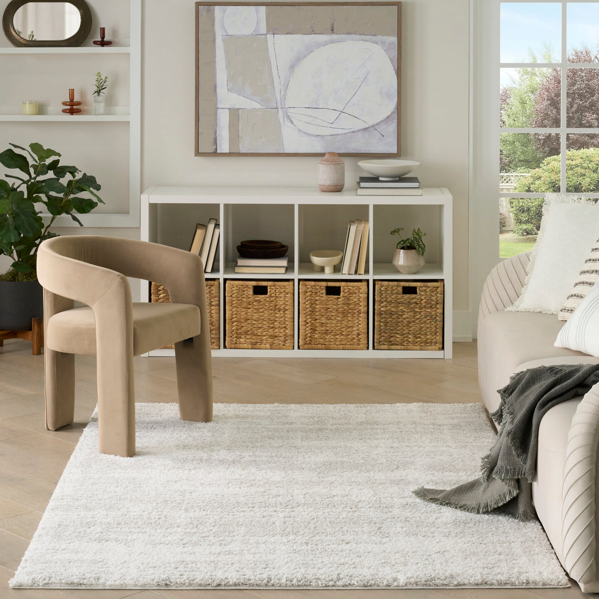 Modern Shag MMD04 Ivory Grey Rug
