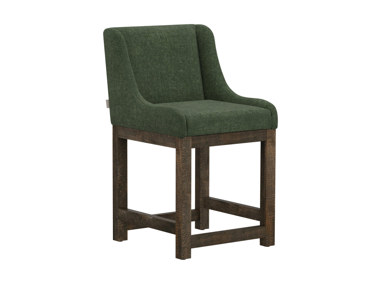 Seating Upholstered Barstool, Green, Wooden Frame, Barstool 24"