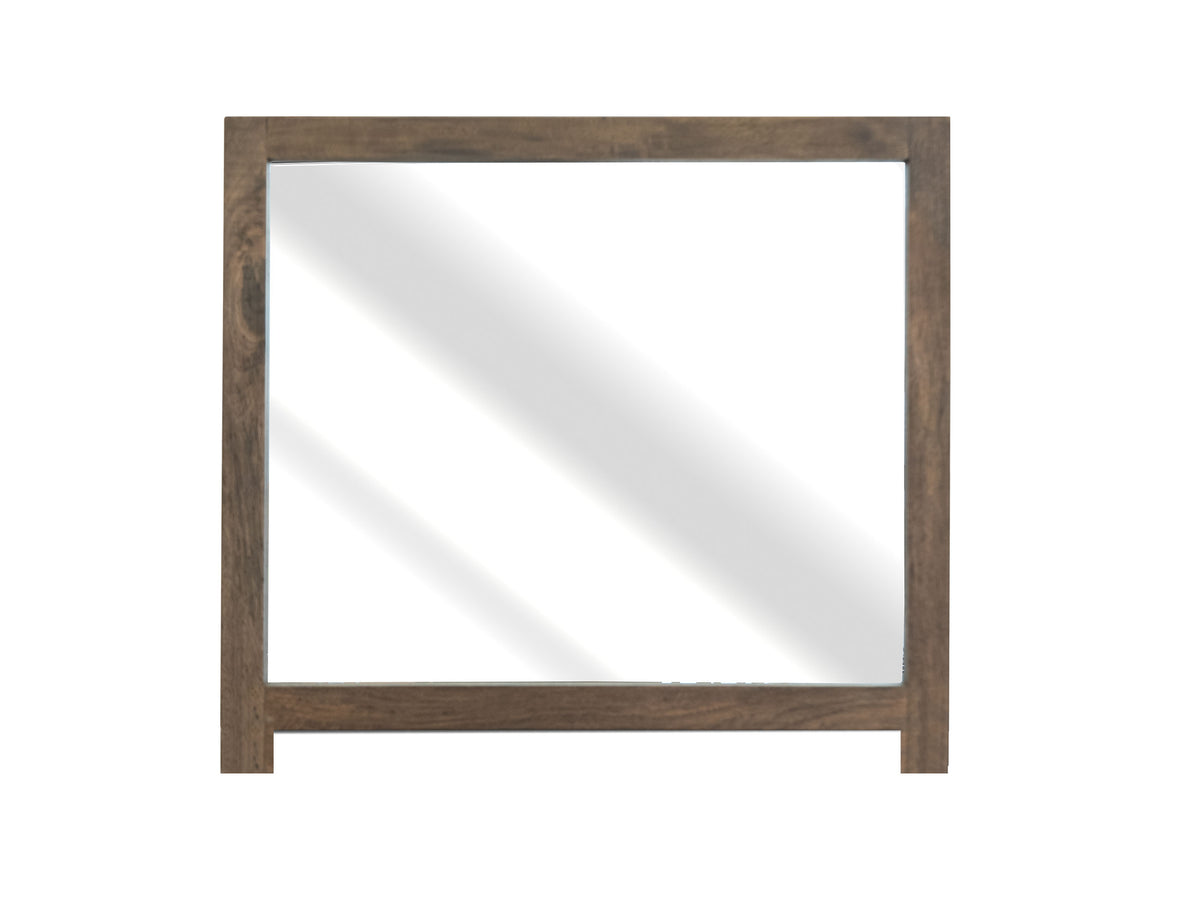 Natural Teca Mirror, Brown