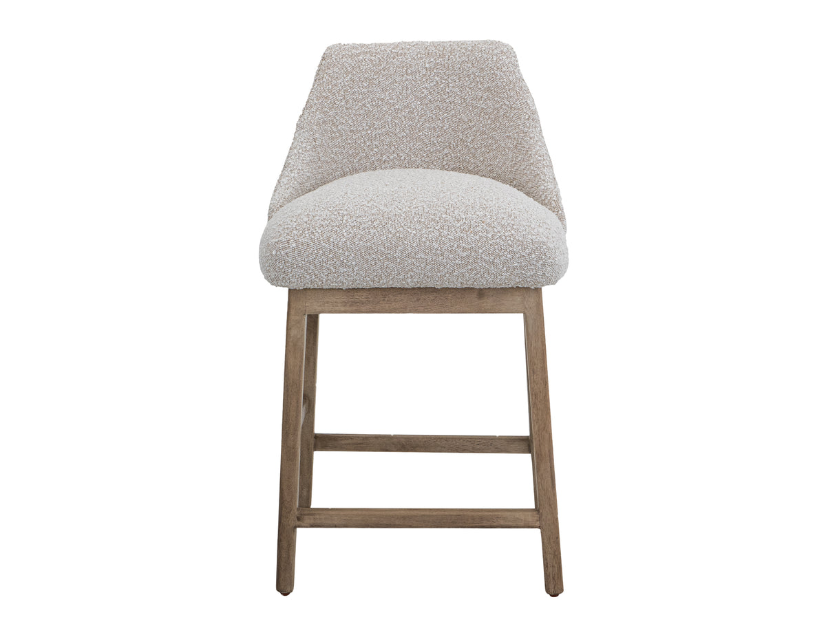 Emma Upholstered Barstool, Beige, Wooden Frame, Barstool 24"