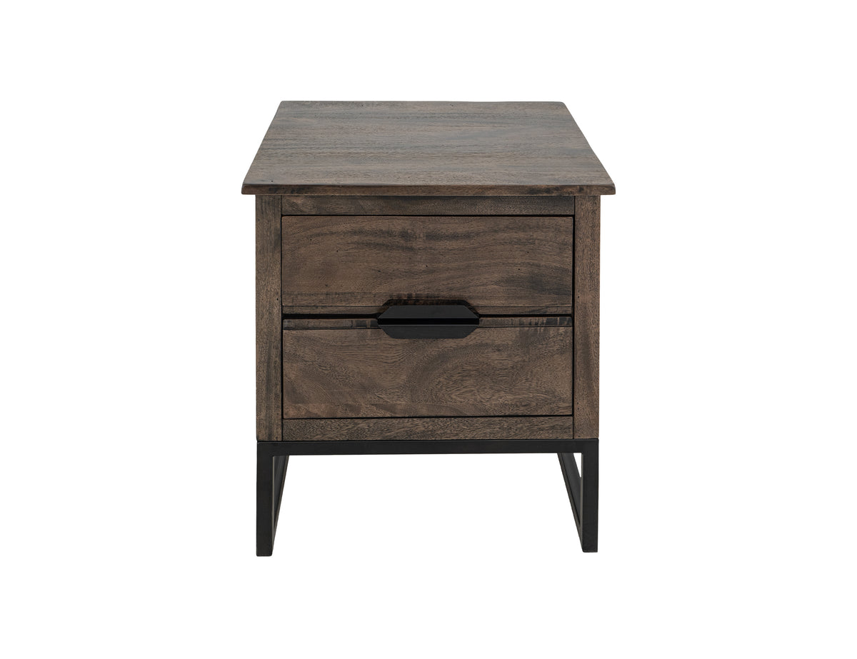 Dark Mita End Table, 2 Drawer