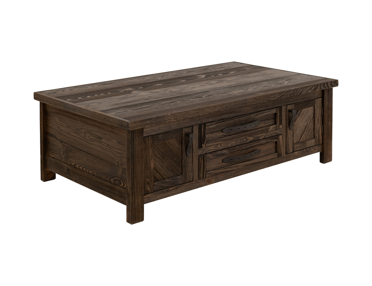 Dutton Cocktail Table, 4 Drawer, 4 Doors