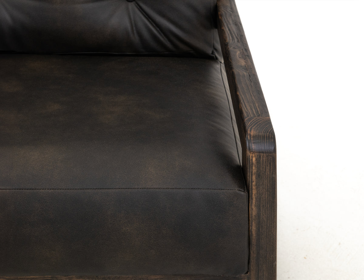 Black Balam Armchair, Black, Wooden Frame