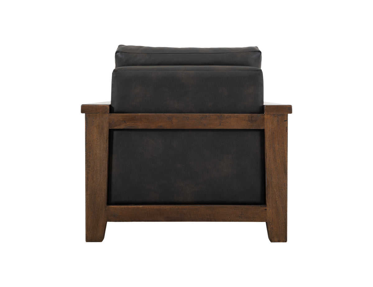 Walnut Armchair, Brown/Black, Wooden Frame & Base