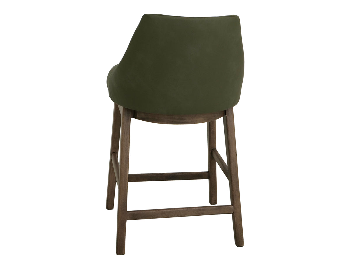 Mezquite Upholstered Barstool, Brown/Green, Wooden Frame, Barstool 30"