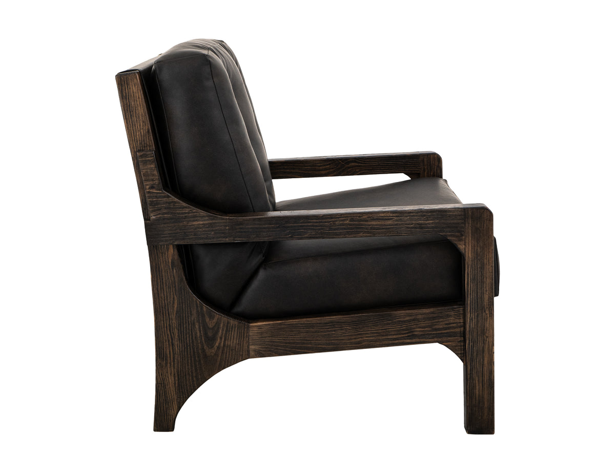 Black Balam Armchair, Black, Wooden Frame