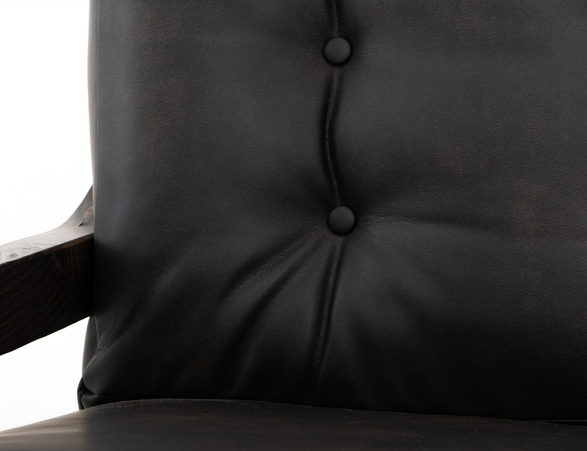 Black Balam Armchair, Black, Wooden Frame