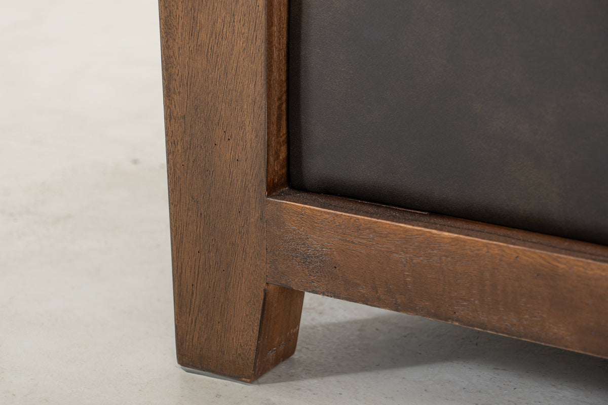 Walnut Armchair, Brown/Black, Wooden Frame & Base