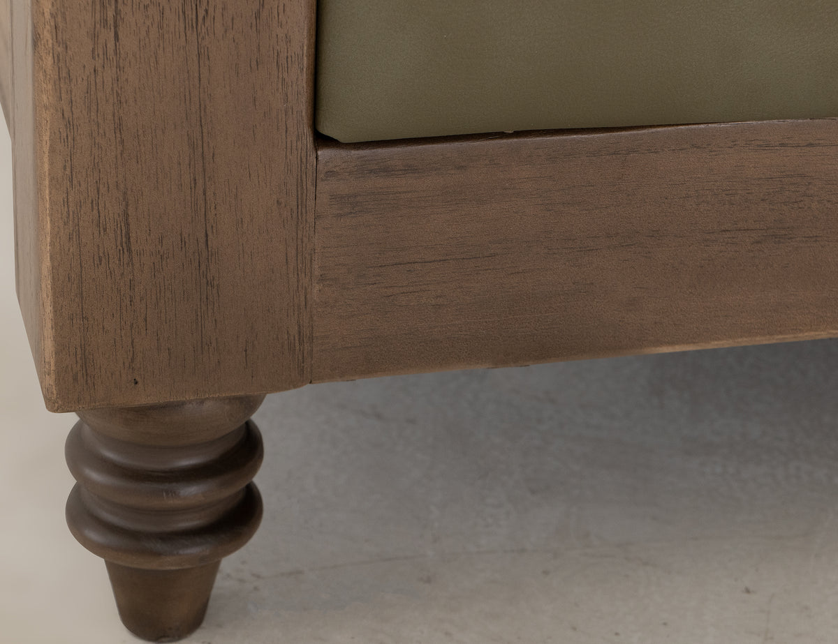 Xel-Ha II Sofa, Brown/Green, Wooden Frame & Base
