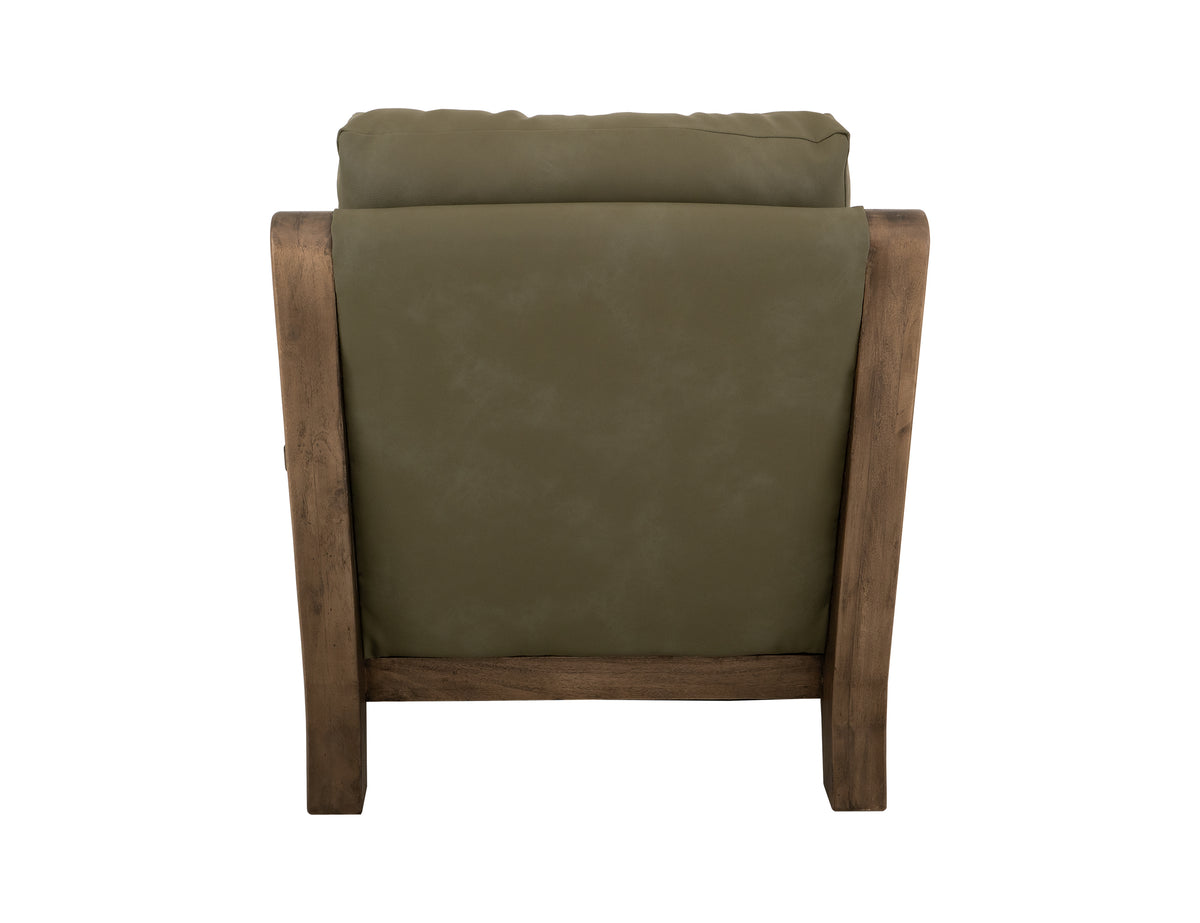 Xel-Ha II Armchair, Brown/Green, Wooden Frame