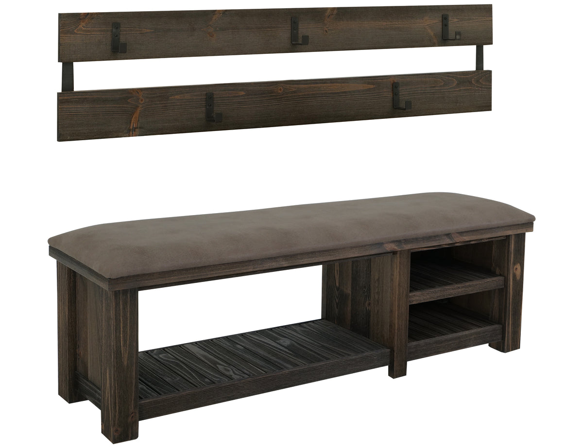 Dutton Hall Tree, Coat rack and bench