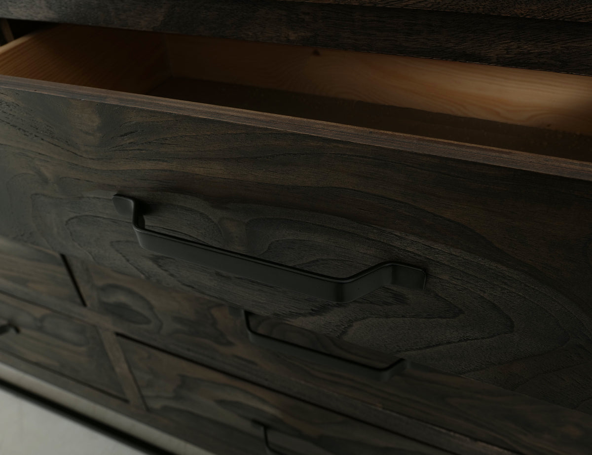 Dark Teak Dresser, 6 Drawer