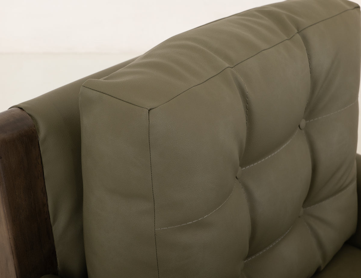 Xel-Ha II Armchair, Brown/Green, Wooden Frame