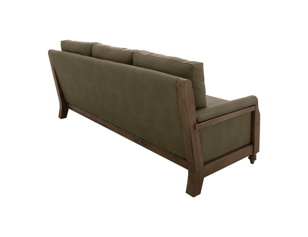 Xel-Ha II Sofa, Brown/Green, Wooden Frame & Base