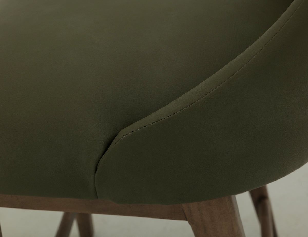 Mezquite Upholstered Barstool, Brown/Green, Wooden Frame, Barstool 30"