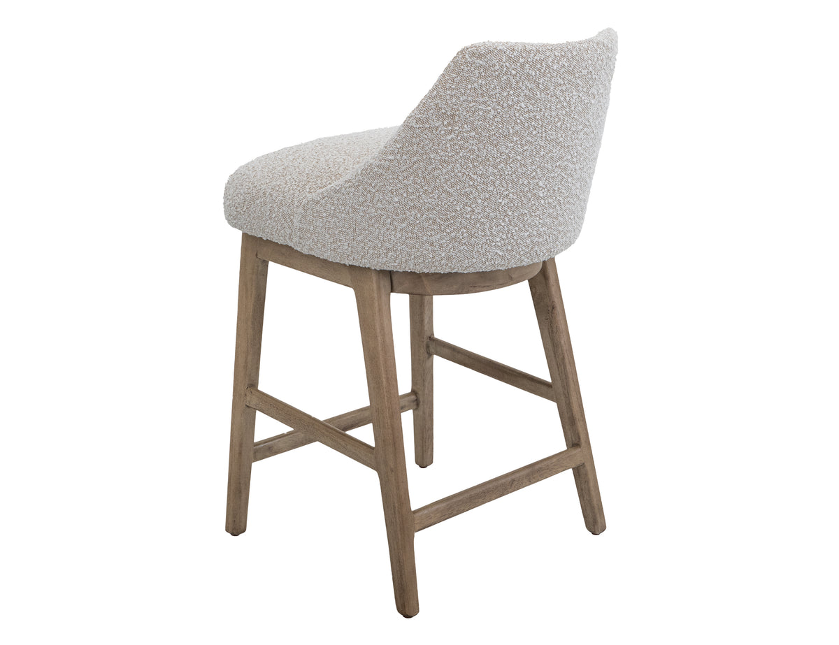 Emma Upholstered Barstool, Beige, Wooden Frame, Barstool 24"