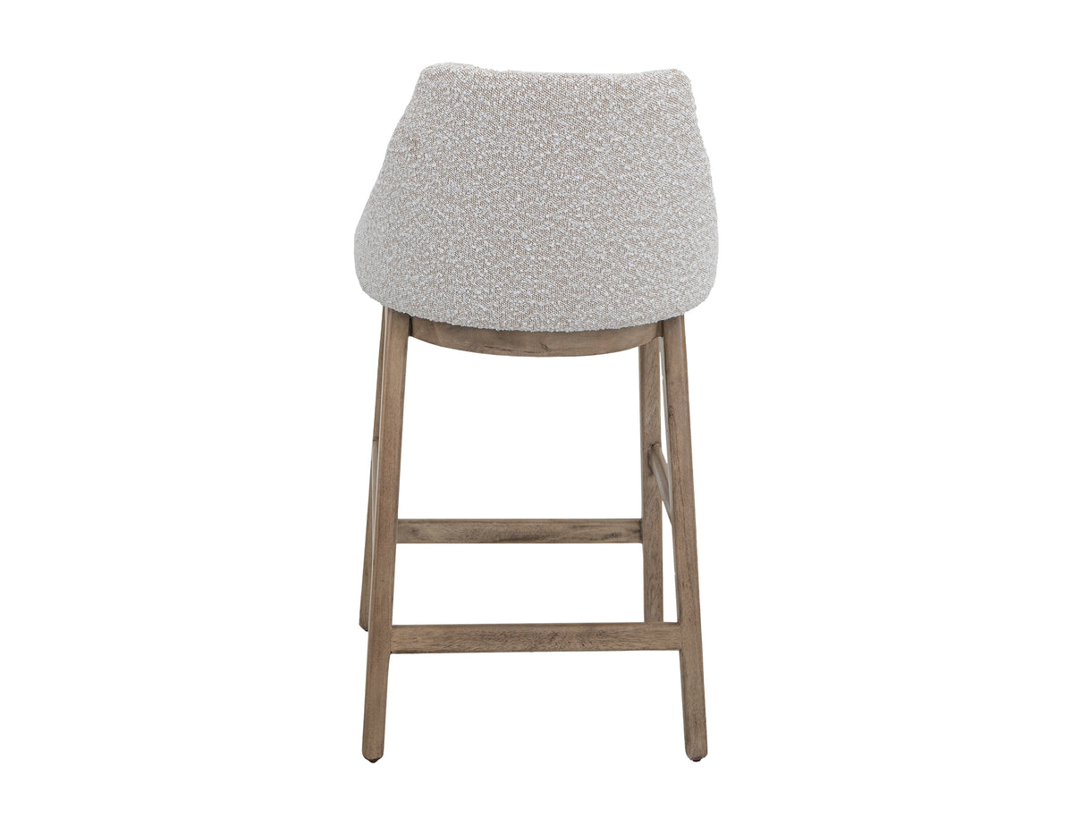 Emma Upholstered Barstool, White, Wooden Frame, Barstool 30"