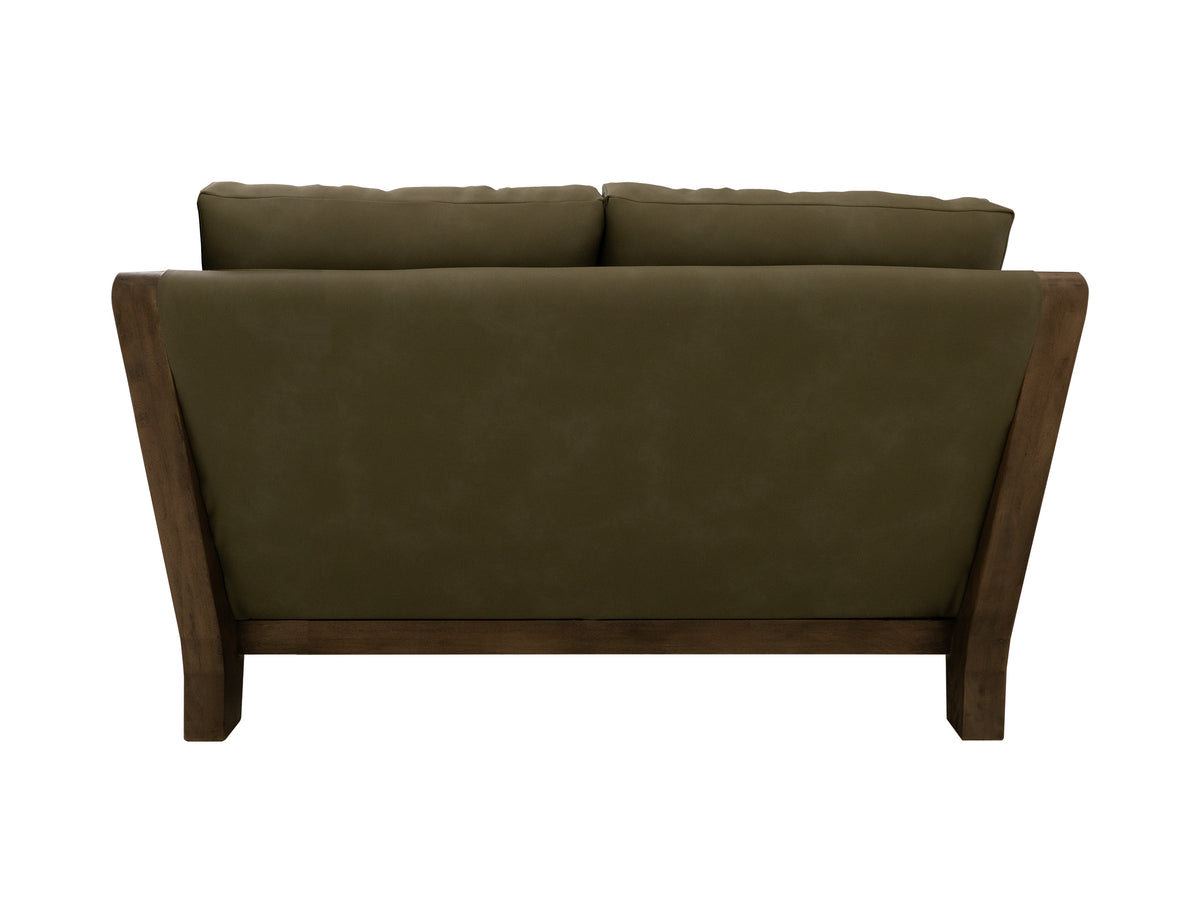 Xel-Ha II Loveseat, Brown/Green, Wooden Frame, Upholstered
