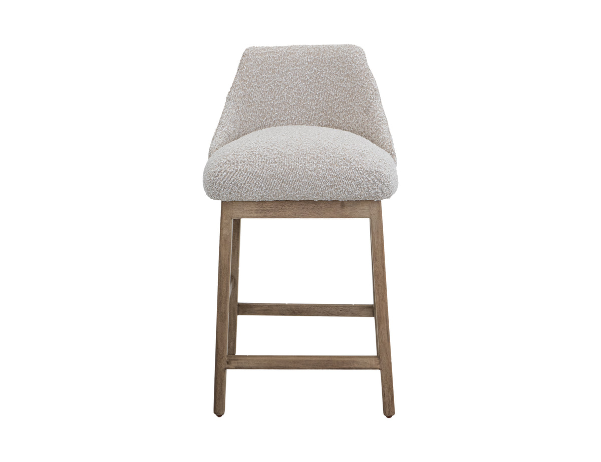 Emma Upholstered Barstool, White, Wooden Frame, Barstool 30"