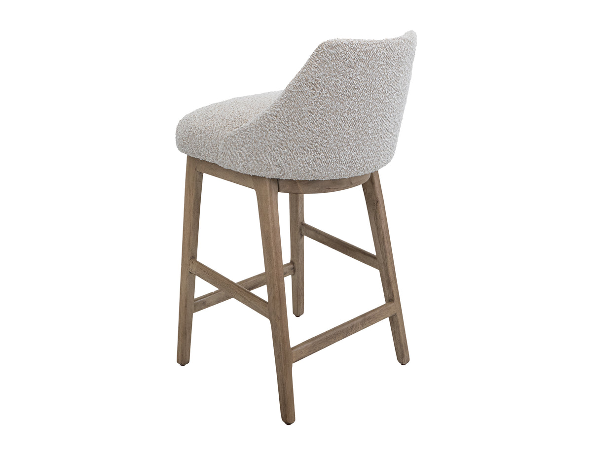 Emma Upholstered Barstool, White, Wooden Frame, Barstool 30"