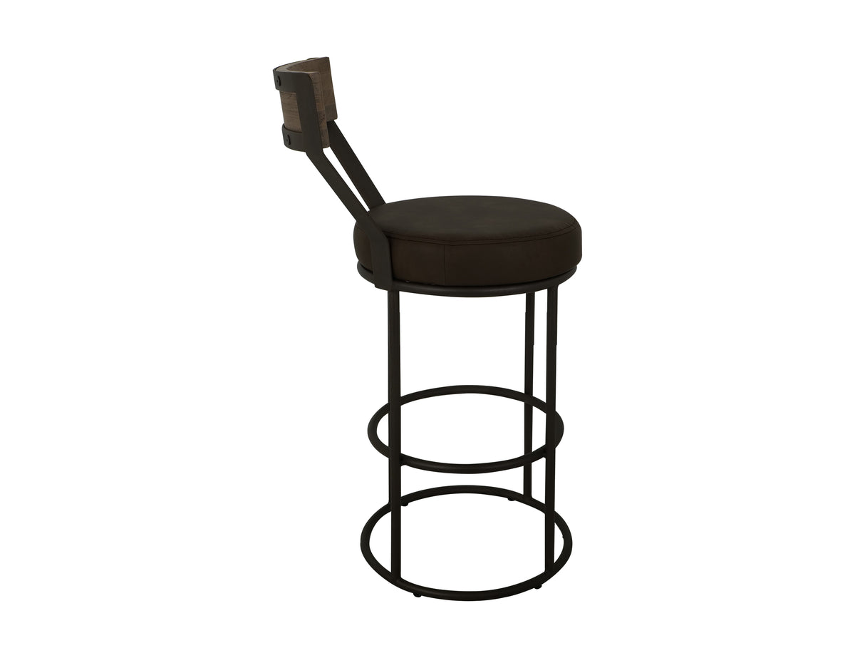 Xel-Ha Upholstered Barstool, Brown, Barstool 24"