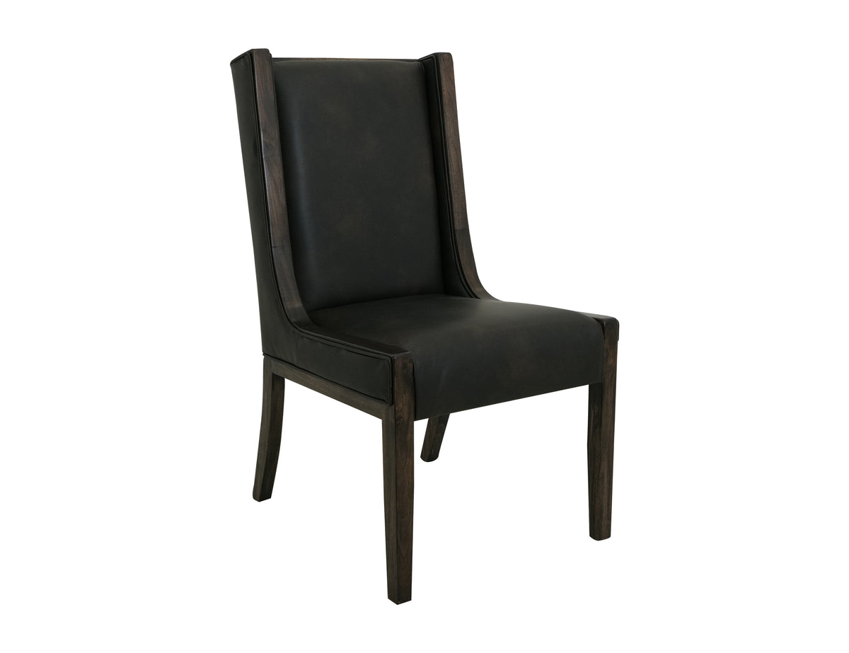 Black Balam Upholstered Chair, Black, Wooden Chair
